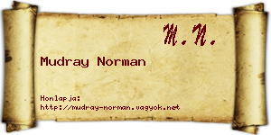 Mudray Norman névjegykártya